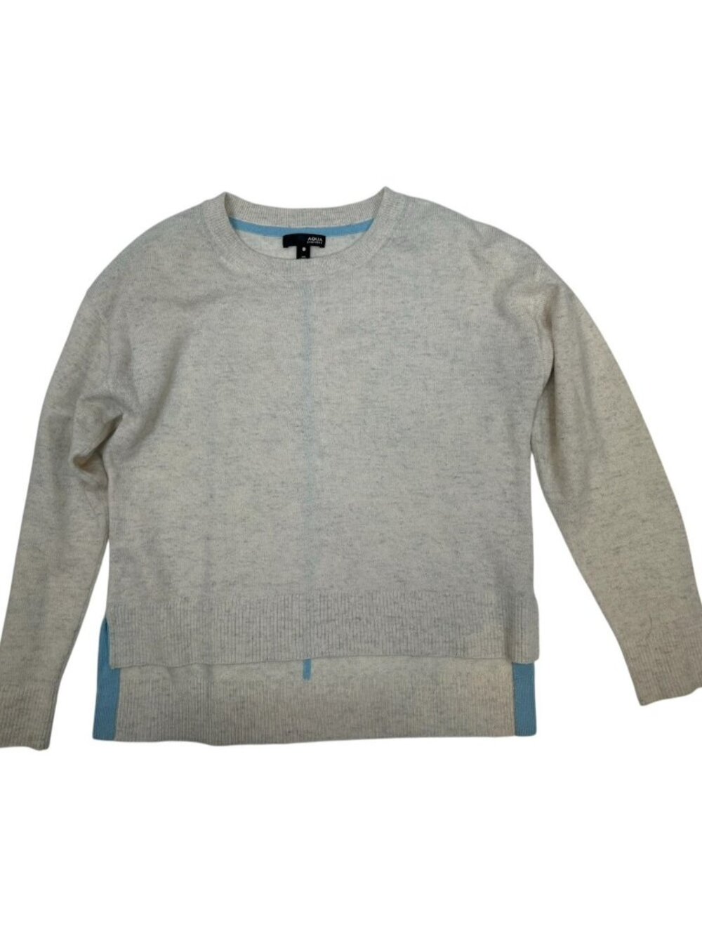 Aqua Cashmere Sweater Womens Small Cream Lightweight Soft Minimal Knit